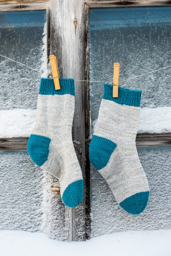 Wool socks on a string Wool socks on a string