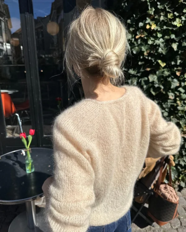 PetiteKnit Cumulus Blouse Beige Back PetiteKnit Cumulus Blouse Beige Back