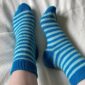 Striped sock with afterthought heel
